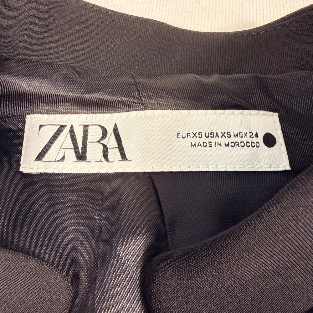 Zara Cropped Military Jacket XS Black Gold Button Blazer equestrian Dark Academi - Picture 3 of 16